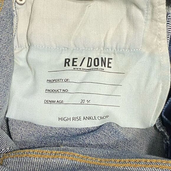 RE/DONE Originals High Rise Ankle Crop Jeans in Midnight Blue Size 26 - Picture 8 of 11